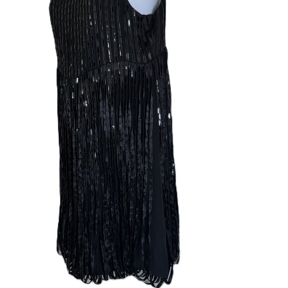 Alice & Olivia black silk sleeveless cocktail dress Sz M - Picture 8 of 12